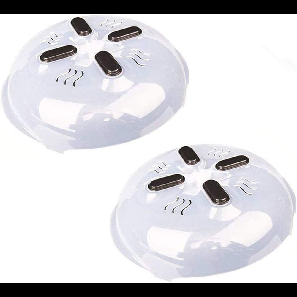 Lori Greiner Hover Cover Microwave Splatter Guards Clear Set of 2